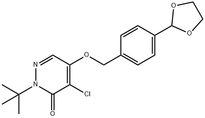 3(2H)-Pyridazinone, 4-chloro-2-(1,1-dimethylethyl)-5-[[4-(1,3-dioxolan-2-yl)phenyl]methoxy]- Structure