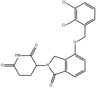2,6-Piperidinedione, 3-[4-[(2,3-dichlorophenyl)methoxy]-1,3-dihydro-1-oxo-2H-isoindol-2-yl]- Struktur