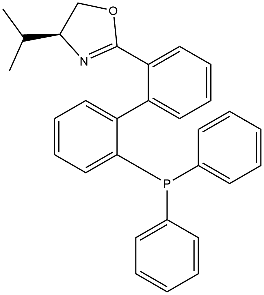 (1S,4S)-2-(2'-(Diphenylphosphanyl)-[1,1'-biphenyl]-2-yl)-4-isopropyl-4,5-dihydrooxazole Structure
