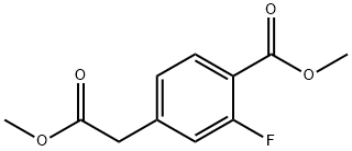 Benzeneacetic acid, 3-fluoro-4-(methoxycarbonyl)-, methyl ester 化学構造式