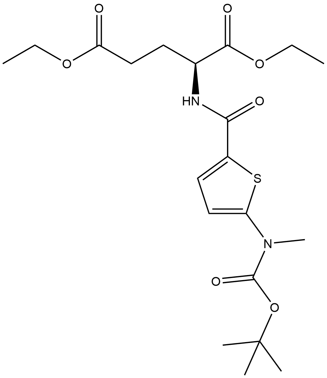 L-Glutamic acid, N-[[5-[[(1,1-dimethylethoxy)carbonyl]methylamino]-2-thienyl]carbonyl]-, 1,5-diethyl ester