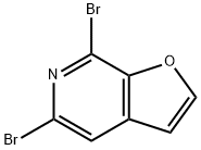 Furo[2,3-c]pyridine, 5,7-dibromo- 化学構造式