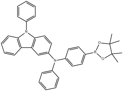9H-Carbazol-3-amine, N,9-diphenyl-N-[4-(4,4,5,5-tetramethyl-1,3,2-dioxaborolan-2-yl)phenyl]- 结构式