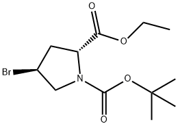 1,2-Pyrrolidinedicarboxylic acid, 4-bromo-, 1-(1,1-dimethylethyl) 2-ethyl ester, (2R-trans)- (9CI)