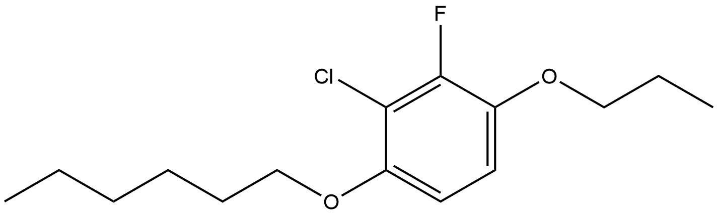 2-Chloro-3-fluoro-1-(hexyloxy)-4-propoxybenzene 结构式