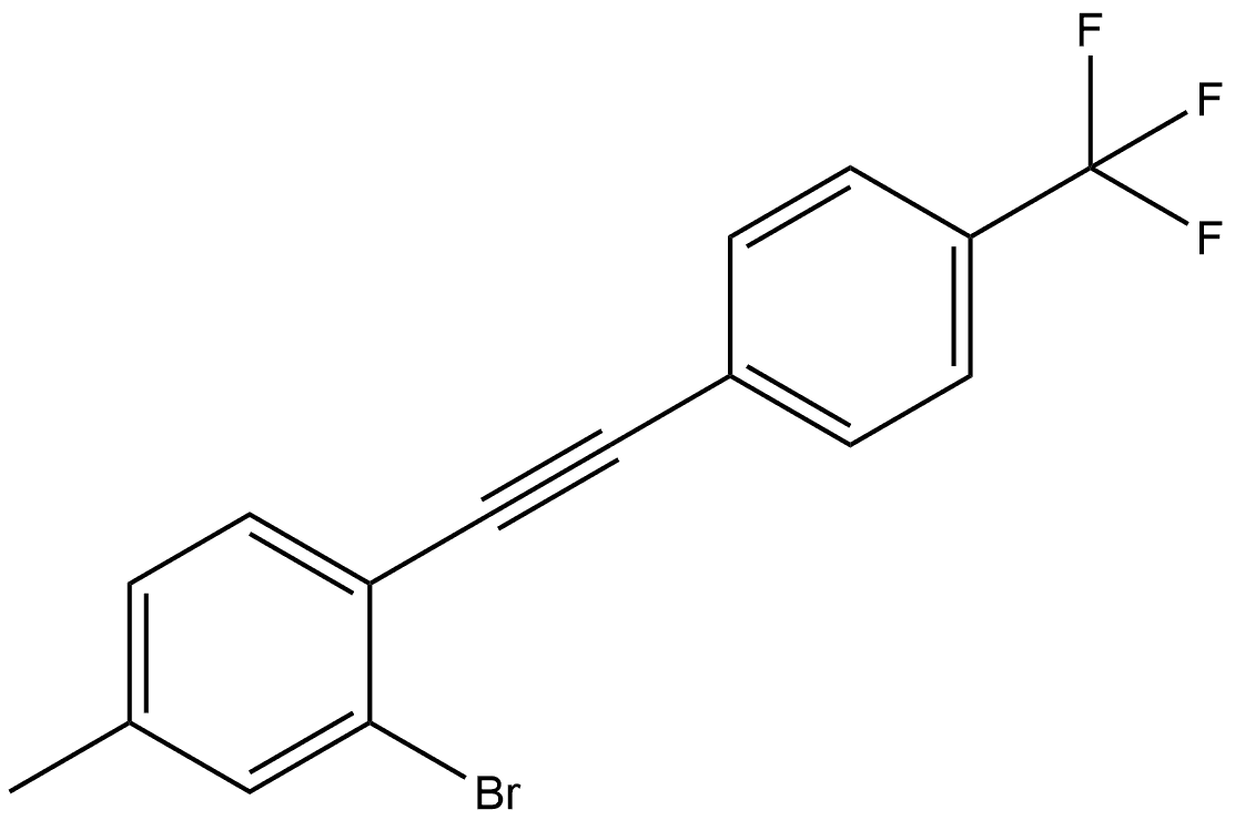 2-Bromo-4-methyl-1-[2-[4-(trifluoromethyl)phenyl]ethynyl]benzene 结构式