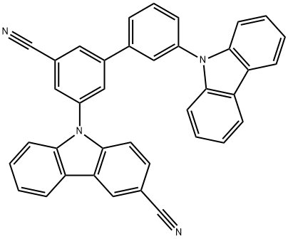 9-(3'-(9H-咔唑-9-基)-5-氰基-[1,1'-联苯]-3-基)-9H-咔唑-3-腈 结构式