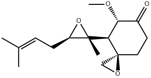 1-Oxaspiro[2.5]octan-6-one, 5-methoxy-4-[(2R,3R)-2-methyl-3-(3-methyl-2-buten-1-yl)-2-oxiranyl]-, (3R,4S,5S)- Structure