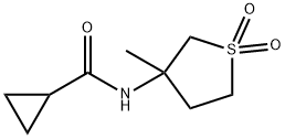 N-(3-methyl-1,1-dioxo-1lambda6-thiolan-3-yl)cyclo propanecarboxamide 化学構造式