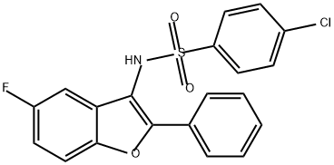 4-Chloro-N-(5-fluoro-2-phenyl-3-benzofuranyl)benzenesulfonamide Structure