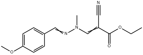 2-Propenoic acid, 2-cyano-3-[2-[(4-methoxyphenyl)methylene]-1-methylhydrazinyl]-, ethyl ester Structure