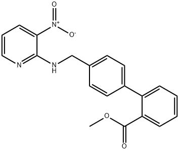 [1,1'-Biphenyl]-2-carboxylic acid, 4'-[[(3-nitro-2-pyridinyl)amino]methyl]-, methyl ester Struktur