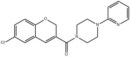 Methanone, (6-chloro-2H-1-benzopyran-3-yl)[4-(2-pyridinyl)-1-piperazinyl]- Structure