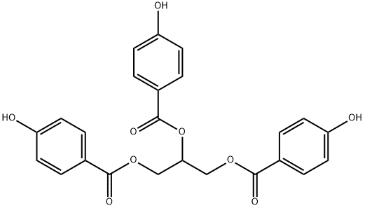 Benzoic acid, 4-hydroxy-, 1,2,3-propanetriyl ester (9CI) 化学構造式