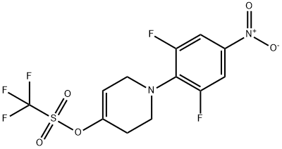 Methanesulfonic acid, 1,1,1-trifluoro-, 1-(2,6-difluoro-4-nitrophenyl)-1,2,3,6-tetrahydro-4-pyridinyl ester 化学構造式