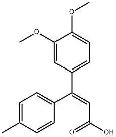 2-Propenoic acid, 3-(3,4-dimethoxyphenyl)-3-(4-methylphenyl)-, (E)- (9CI) 结构式