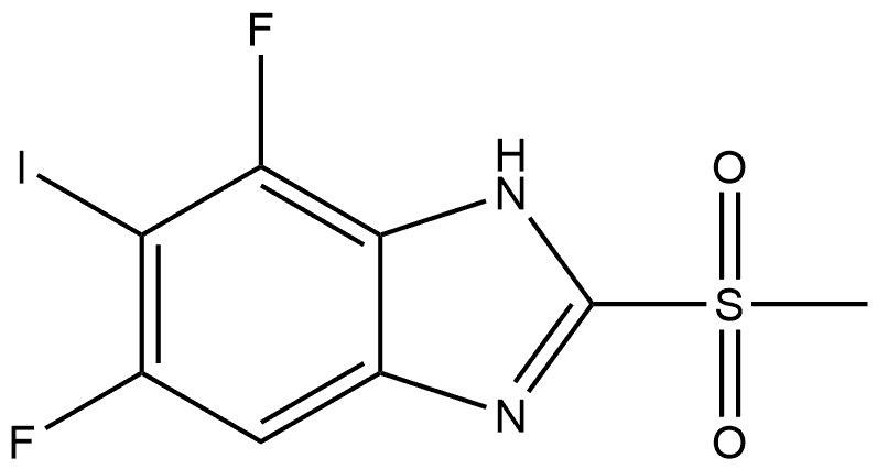 5,7-二氟-6-碘-2-(甲基磺酰基)-1H-苯并[D]咪唑, 1332706-89-4, 结构式