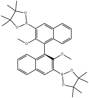 1,3,2-Dioxaborolane, 2,2''-[(1S)-2,2''-dimethoxy[1,1''-binaphthalene]-3,3''-diyl]bis[4,4,5,5-tetramethyl- 结构式