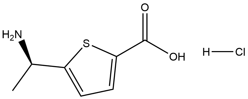 2-Thiophenecarboxylic acid, 5-[(1R)-1-aminoethyl]-, hydrochloride (1:1) Structure