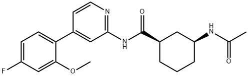 Cyclohexanecarboxamide, 3-(acetylamino)-N-[4-(4-fluoro-2-methoxyphenyl)-2-pyridinyl]-, (1R,3S)-|