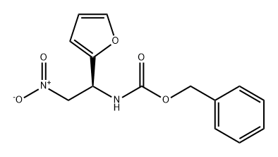 Carbamic acid, N-[(1S)-1-(2-furanyl)-2-nitroethyl]-, phenylmethyl ester Struktur