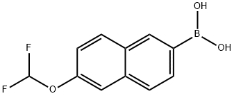 (6-(二氟甲氧基)萘-2-基)硼酸 结构式