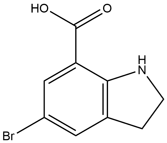 5-溴吲哚啉-7-羧酸, 133433-64-4, 结构式