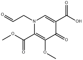 5-methoxy-6-(methoxycarbonyl)-4-oxo-1-(2-oxoethyl)-1,4-dihydropyridine-3-carboxylic acid 化学構造式