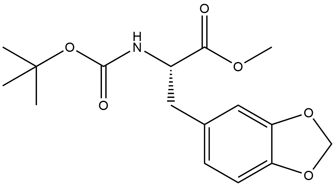 1,3-Benzodioxole-5-propanoic acid, α-[[(1,1-dimethylethoxy)carbonyl]amino]-, methyl ester, (αS)- Structure