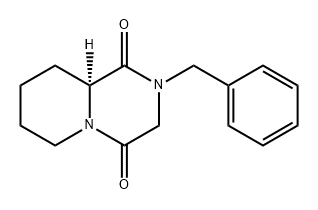 2H-Pyrido[1,2-a]pyrazine-1,4(3H,6H)-dione, tetrahydro-2-(phenylmethyl)-, (S)- (9CI) 化学構造式