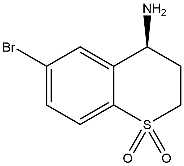 (S)-4-amino-6-bromothiochromane 1,1-dioxide Struktur