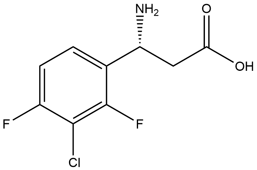 (3R)-3-amino-3-(3-chloro-2,4-difluorophenyl)propanoic acid 化学構造式