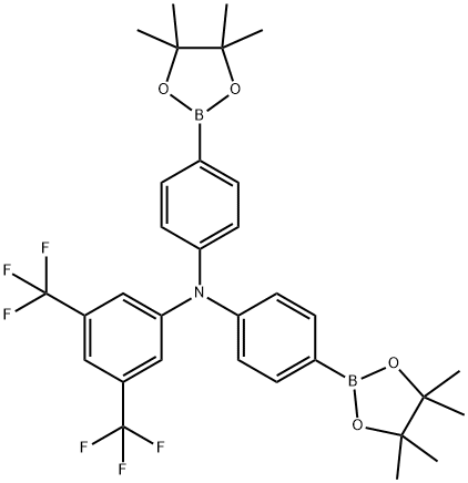 N,N-双[4-(4,4,5,5-四甲基-1,3,2-二氧硼烷-2-基)]双(三氟甲基)苯胺,1336876-64-2,结构式