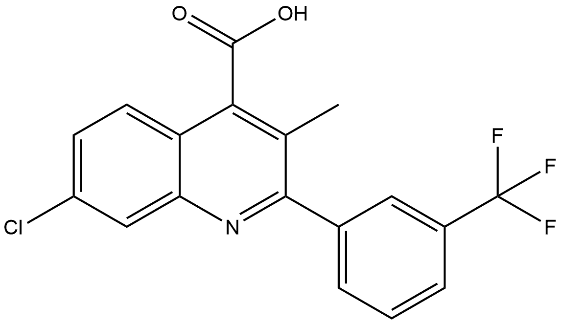 7-chloro-3-methyl-2-(3-(trifluoromethyl)phenyl)quinoline-4-carboxylic acid Structure