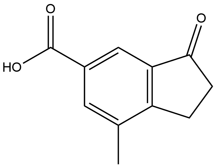 2,3-Dihydro-7-methyl-3-oxo-1H-indene-5-carboxylic acid Struktur