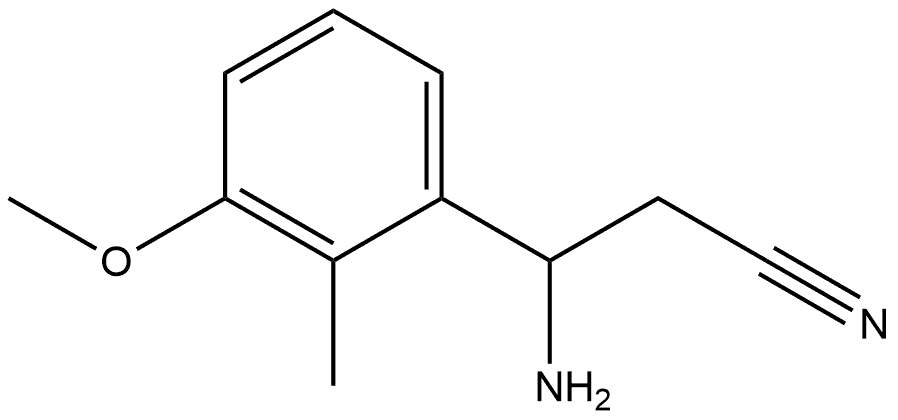 3-AMINO-3-(3-METHOXY-2-METHYLPHENYL)PROPANENITRILE 结构式