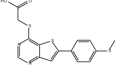 2-({6-[4-(methylsulfanyl)phenyl]thieno[3,2-d]pyrim
idin-4-yl}sulfanyl)acetic acid Struktur