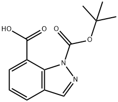 1H-Indazole-1,7-dicarboxylic acid, 1-(1,1-dimethylethyl) ester Struktur