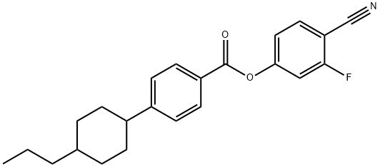 Benzoic acid, 4-(4-propylcyclohexyl)-, 4-cyano-3-fluorophenyl ester Structure