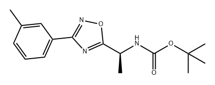 Carbamic acid, N-[(1S)-1-[3-(3-methylphenyl)-1,2,4-oxadiazol-5-yl]ethyl]-, 1,1-dimethylethyl ester,1338698-14-8,结构式