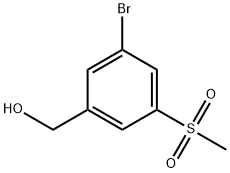 Benzenemethanol, 3-bromo-5-(methylsulfonyl)- Structure