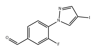 Benzaldehyde, 3-fluoro-4-(4-iodo-1H-pyrazol-1-yl)- Struktur