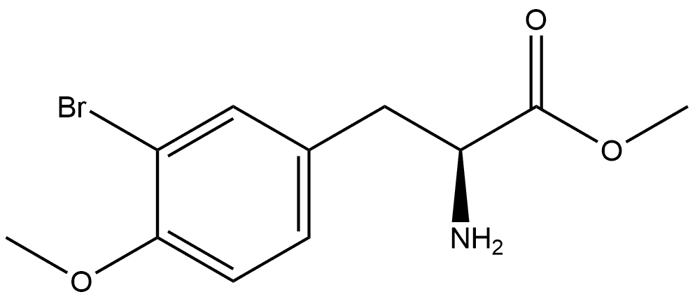 3-Bromo-O-methyl-D/L-tyrosine methyl ester 化学構造式