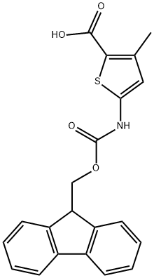 2-Thiophenecarboxylic acid, 5-[[(9H-fluoren-9-ylmethoxy)carbonyl]amino]-3-methyl- Struktur