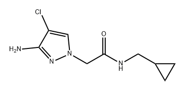 2-(3-氨基-4-氯-1H-吡唑-1-基)-N-(环丙基甲基)乙酰胺,1339402-31-1,结构式