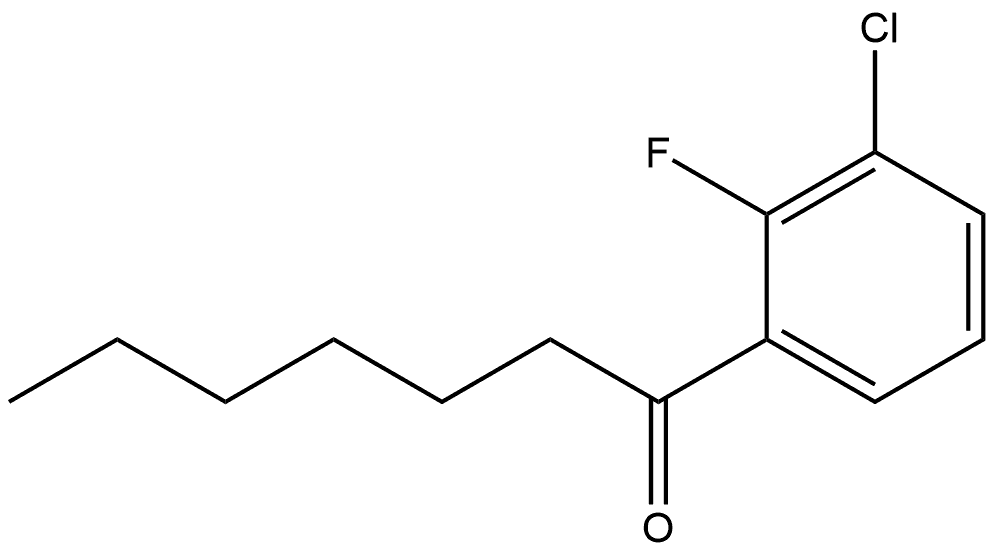 1-(3-Chloro-2-fluorophenyl)-1-heptanone 化学構造式