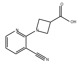3-Azetidinecarboxylic acid, 1-(3-cyano-2-pyridinyl)- Structure