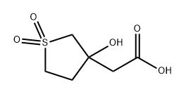 3-Thiopheneacetic acid, tetrahydro-3-hydroxy-, 1,1-dioxide Struktur