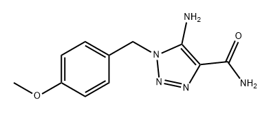 1H-1,2,3-Triazole-4-carboxamide, 5-amino-1-[(4-methoxyphenyl)methyl]- Struktur