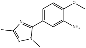 5-(1,3-二甲基-1H-1,2,4-三唑-5-基)-2-甲氧基苯胺,1340119-07-4,结构式